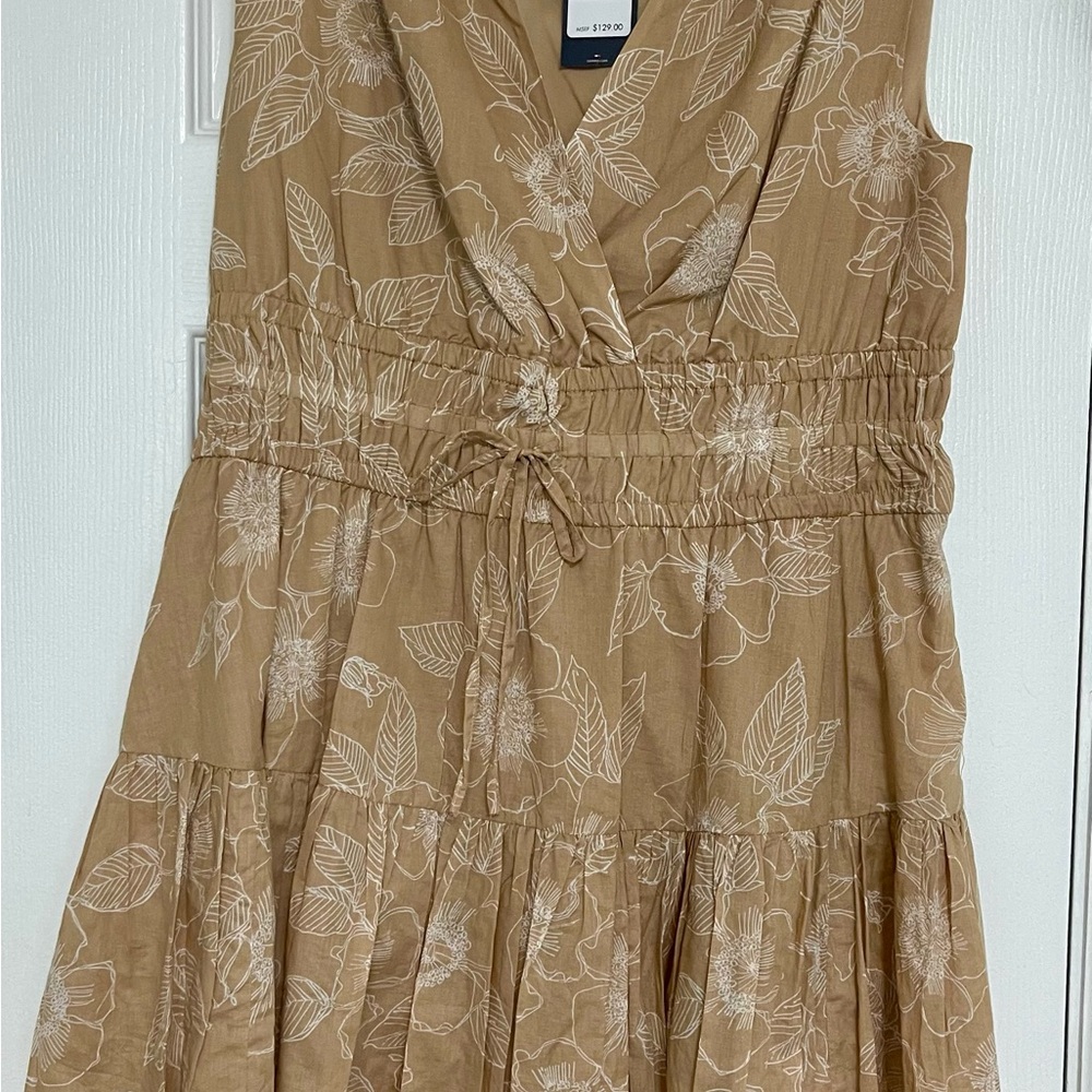 NWT Tommy Hilfiger Ruffle Tan Floral Sundress - Size 12